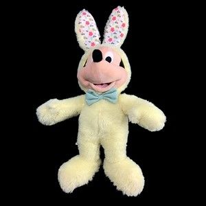 Disney  Mickey Mouse 2020 Yellow Rabbit Easter Bunny Costume 15" Toy Plush Stuff